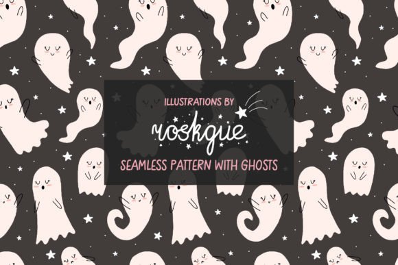 Download Cartoon Halloween Ghost Seamless Pattern - Cartoon halloween Collection
