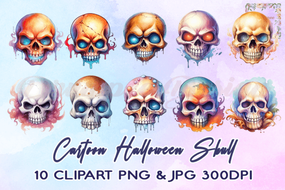 Download Cartoon Halloween Skull Clipart - Cartoon halloween Collection