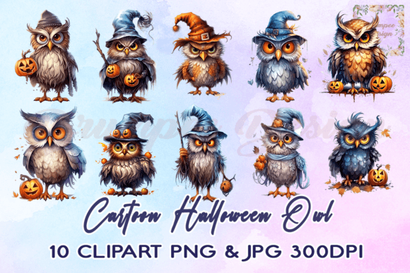 Download Cartoon Halloween Owl Clipart - Premium Bundle