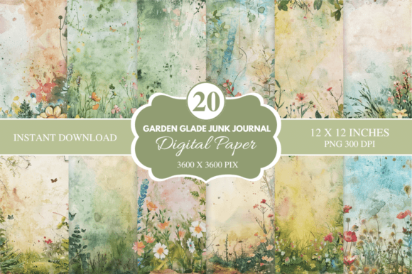 Download Garden Glade Junk Journal Digital Paper - Junk journal Collection