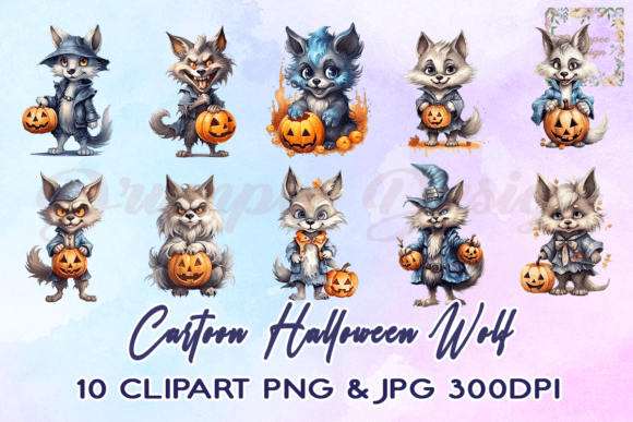 Download Cartoon Halloween Wolf Clipart - Cartoon halloween Collection