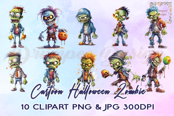 Download Cartoon Halloween Zombie Clipart - Cartoon halloween Collection