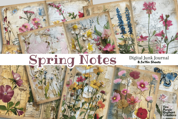 Download Floral Spring Flower Field Junk Journal - Junk journal Collection