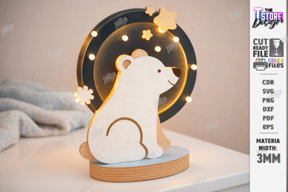 Download 3D Kids Night Light Stand Laser Cut |CNC - Kid Collection